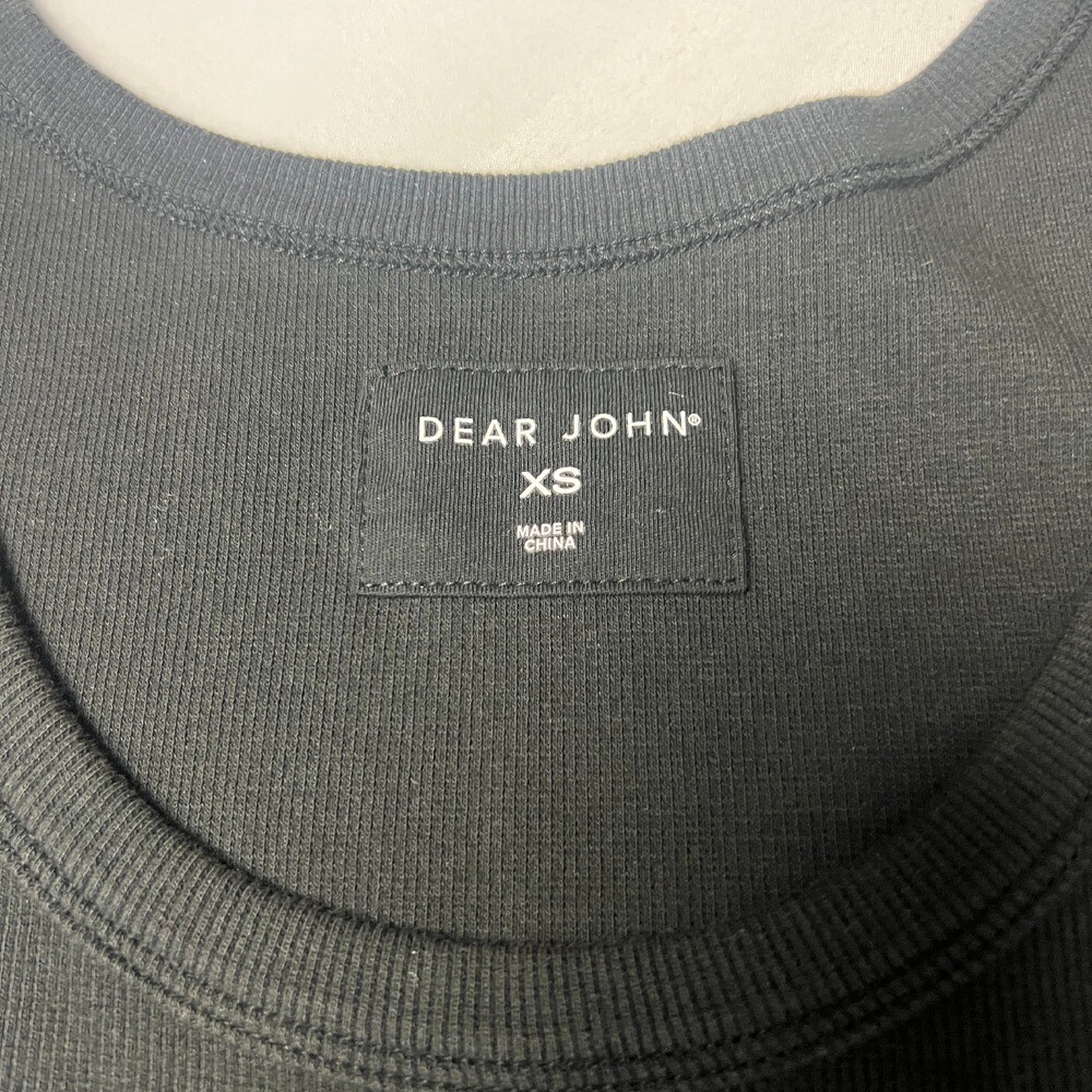 Dear John Ribbed Paula Tank Top Sleeveless Casual Everyday Basic Black Size XS