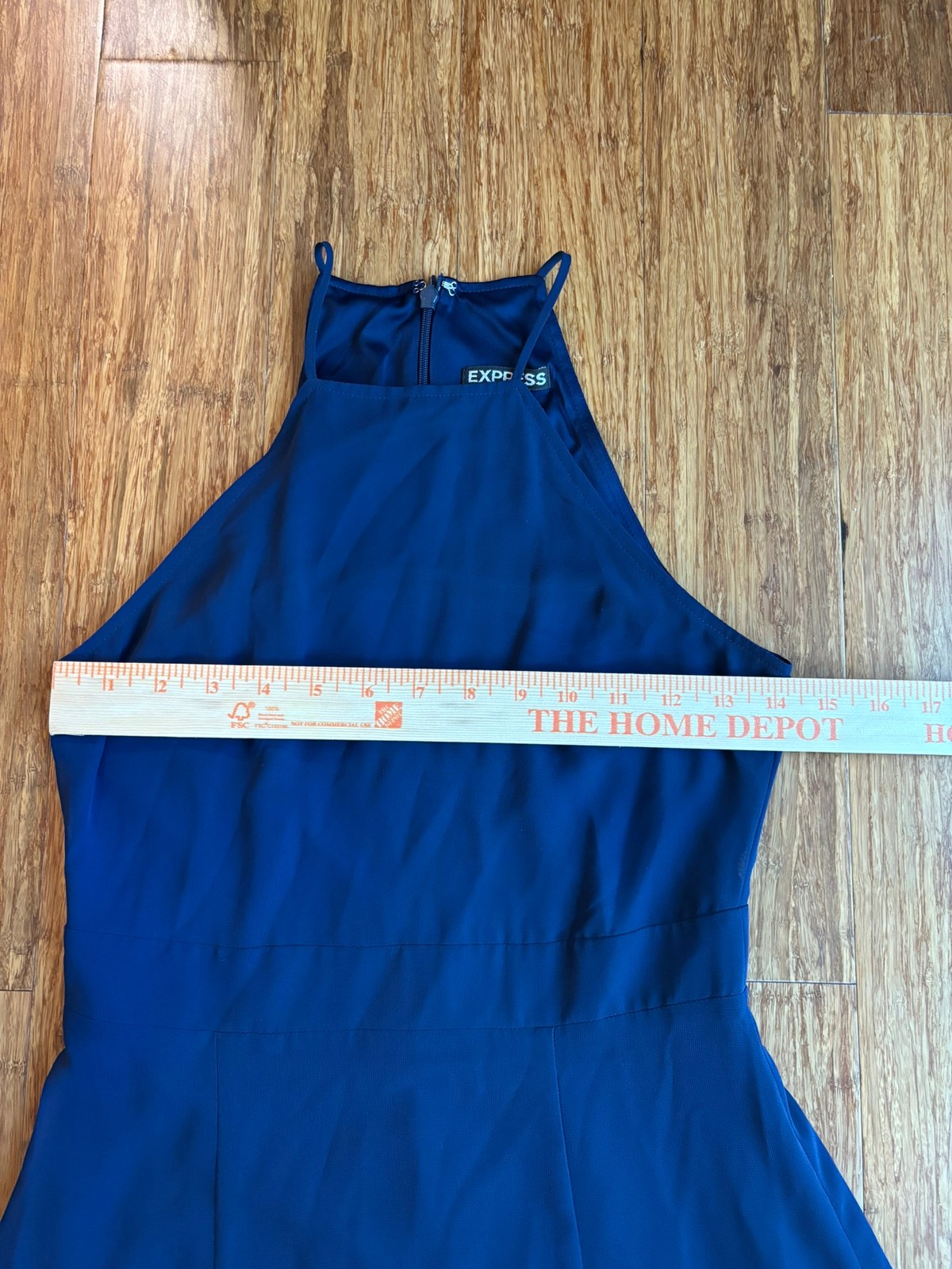 Express Navy Halter Maxi Dress Sleeveless Flowing Size 0