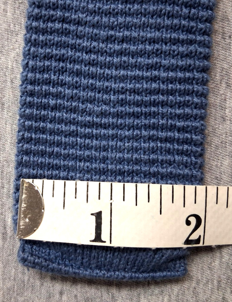 615 Collection Blue Men’s Neck Tie~Skinny Square~100% Lisle Cotton~Made USA~42″L