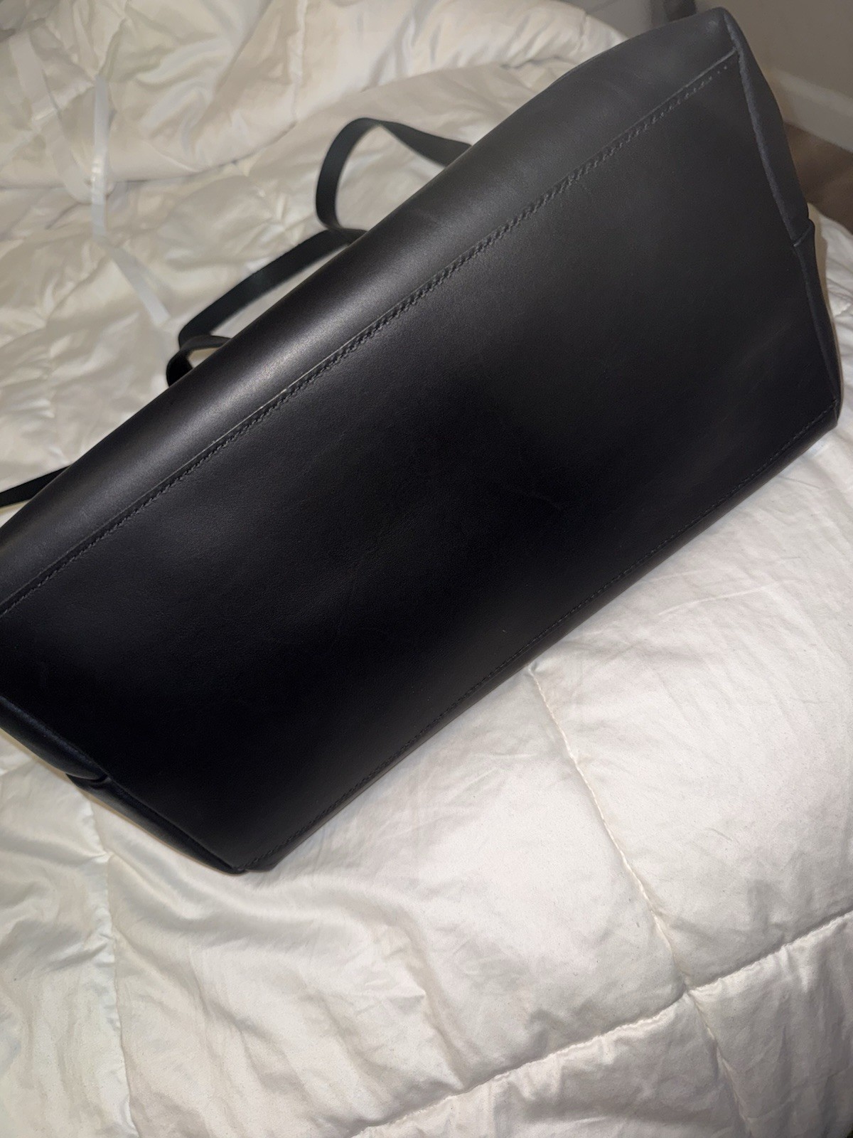 Madewell Women’s Large Black Zip Top Tote w/ Inner Pockets, Gold Hardware