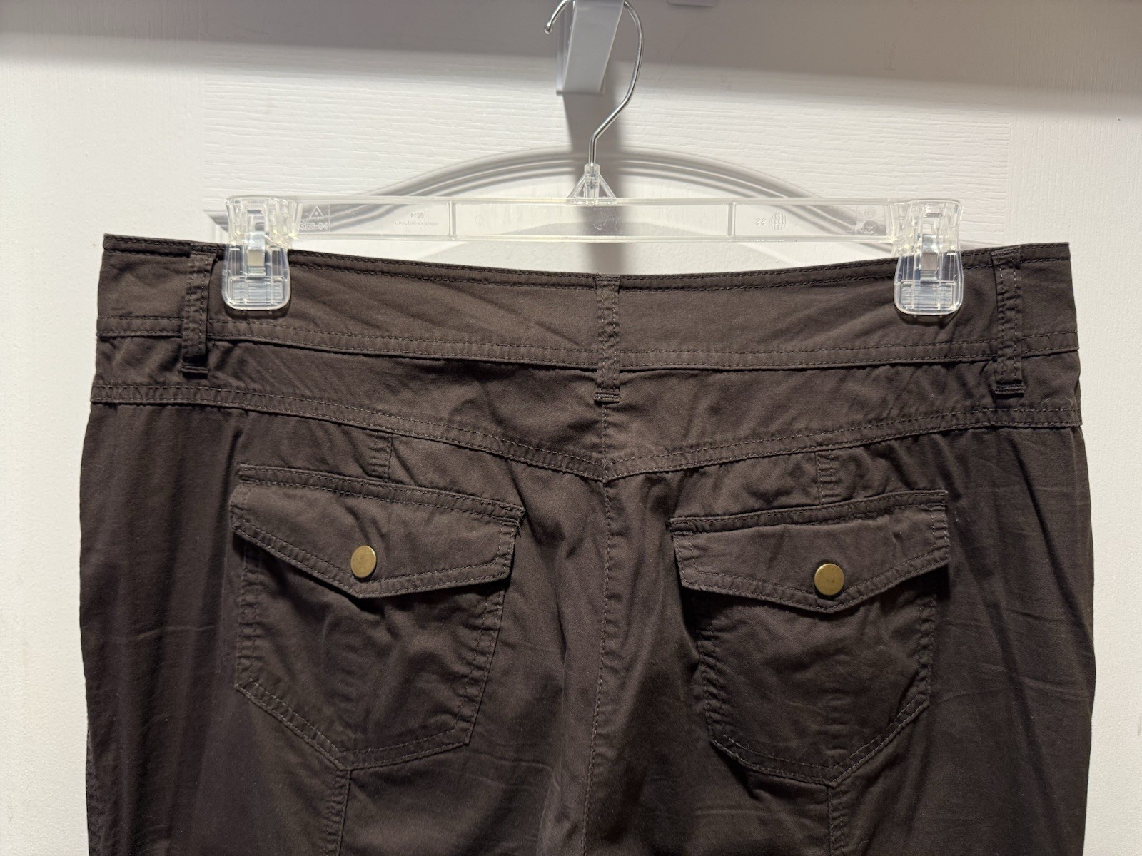 Style & Co Womens Brown Stretch Capri Pants Size 14