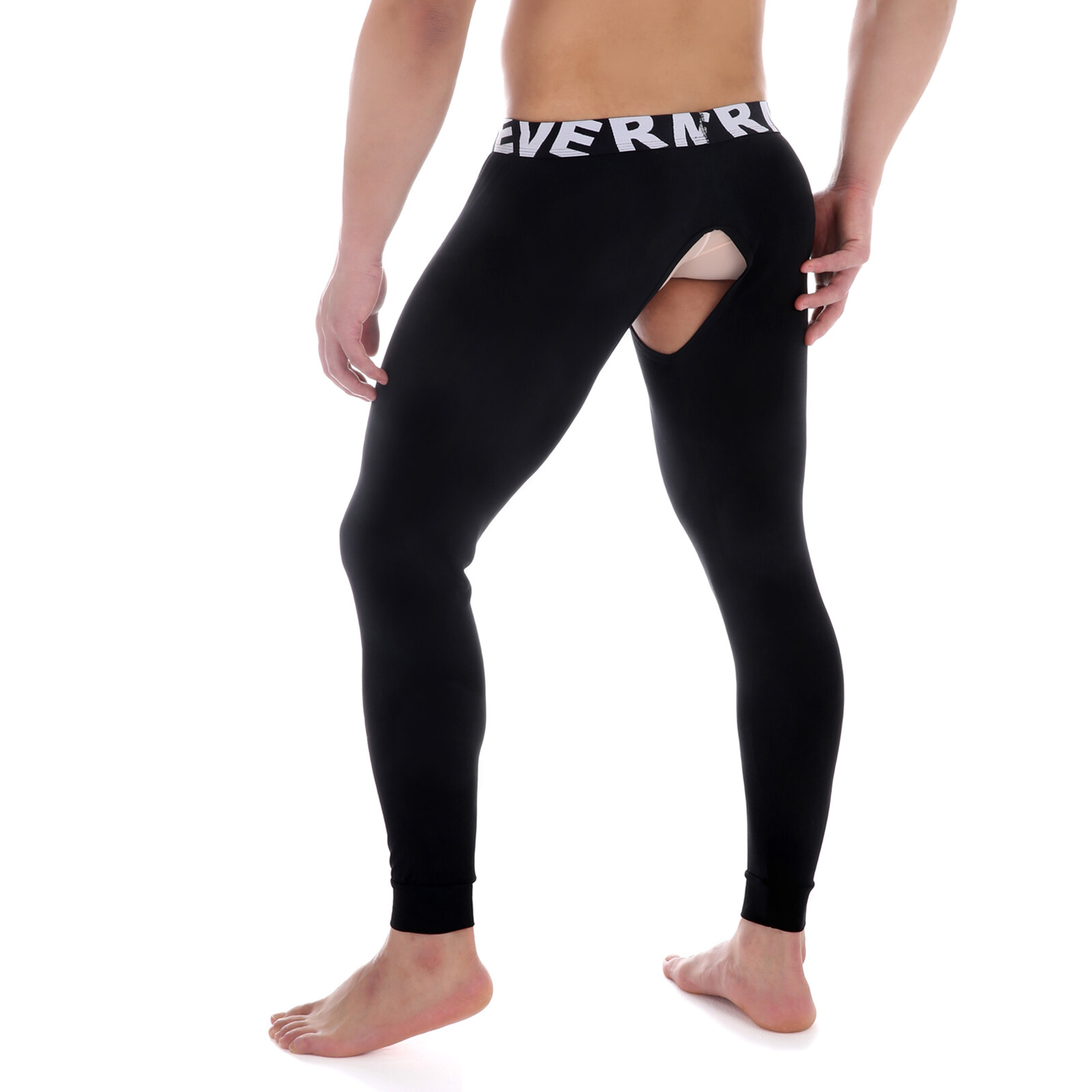 Men Long Johns Thermal Underwear Leggings Open Crotch Pants Pajamas Modal