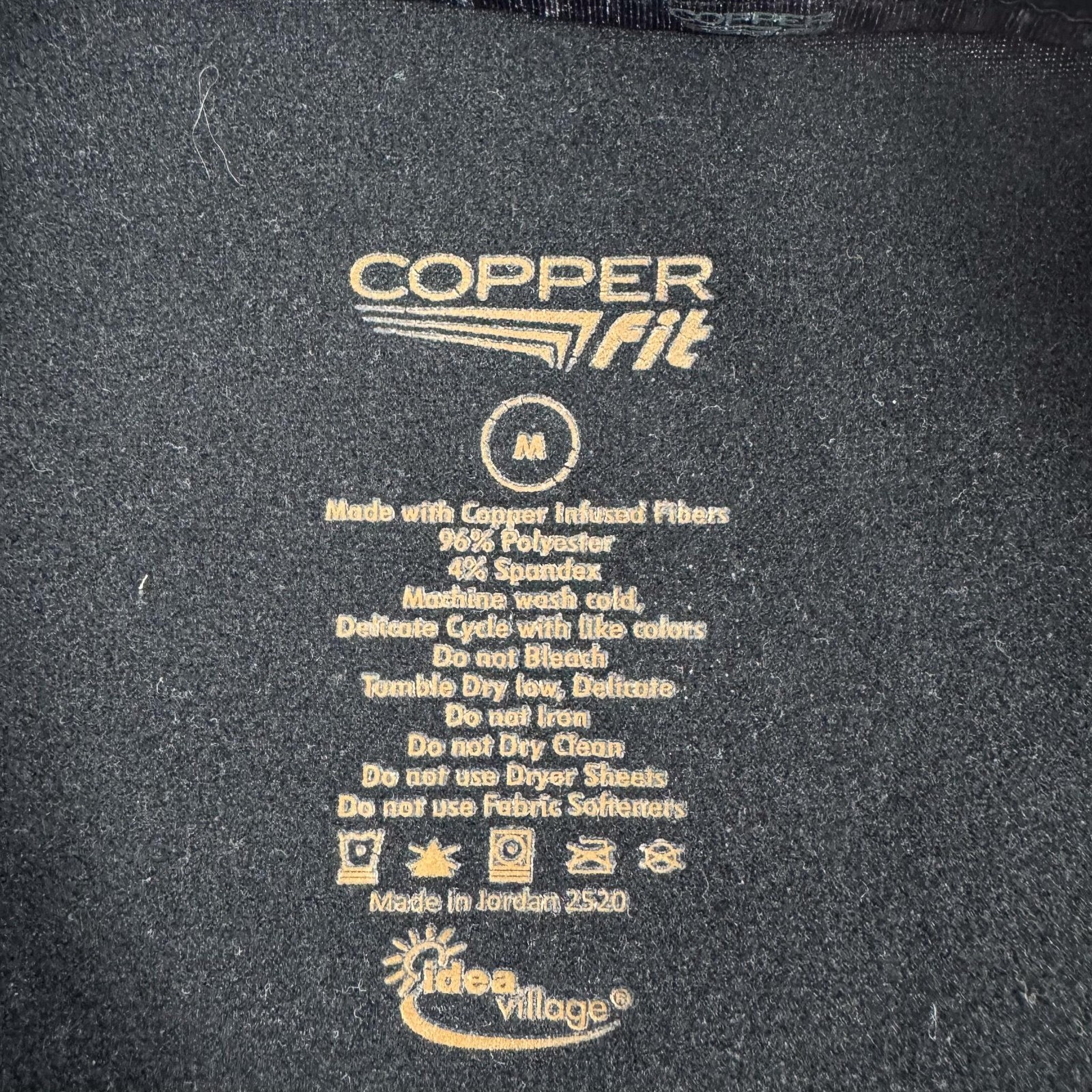Copper Fit Shirt Mens Medium Black Long Sleeve Crew Neck Performance Tee Gym