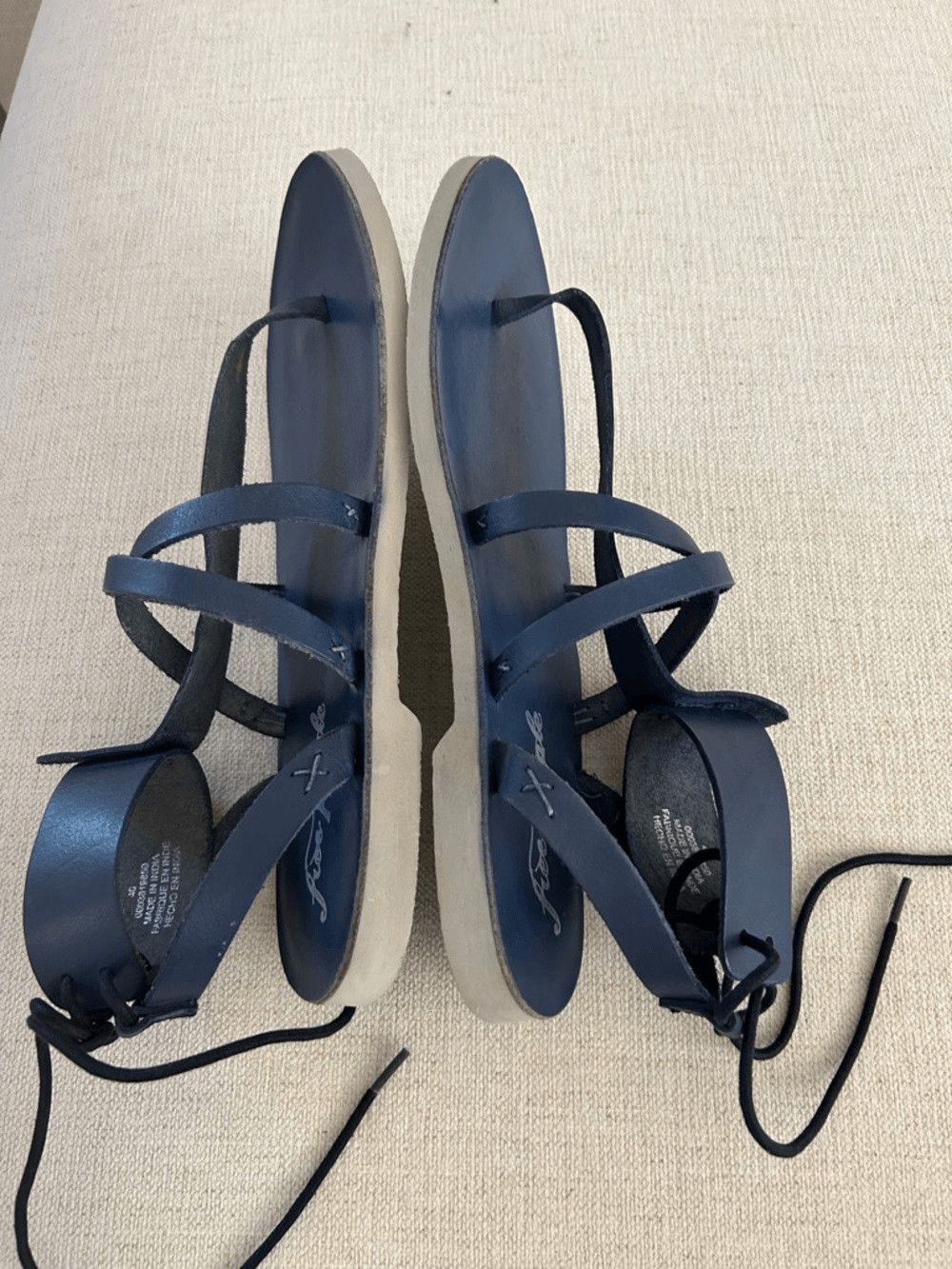 Free People Sandals Vacation Day Boho Gladiator Navy EU40/US9-9.5, NWOT