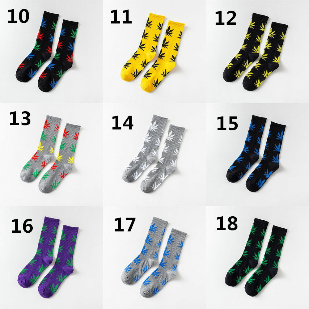 MARIJUANA LEAF SOCKS 44 Colors Medium Size Crew 420 Pot Weed Cotton Stretch NEW