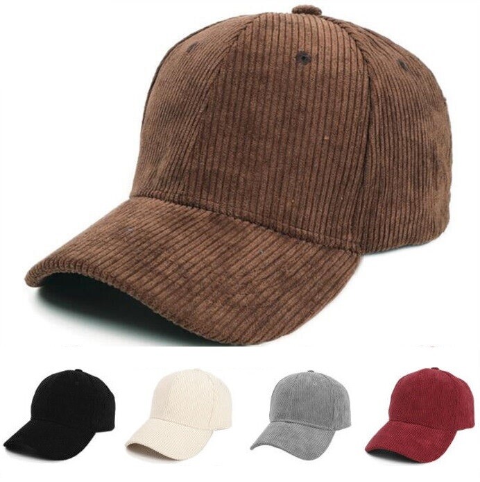 Corduroy Dad Hat Baseball Classic Adjustable Soft Plain Cap Unisex Cotton Hat