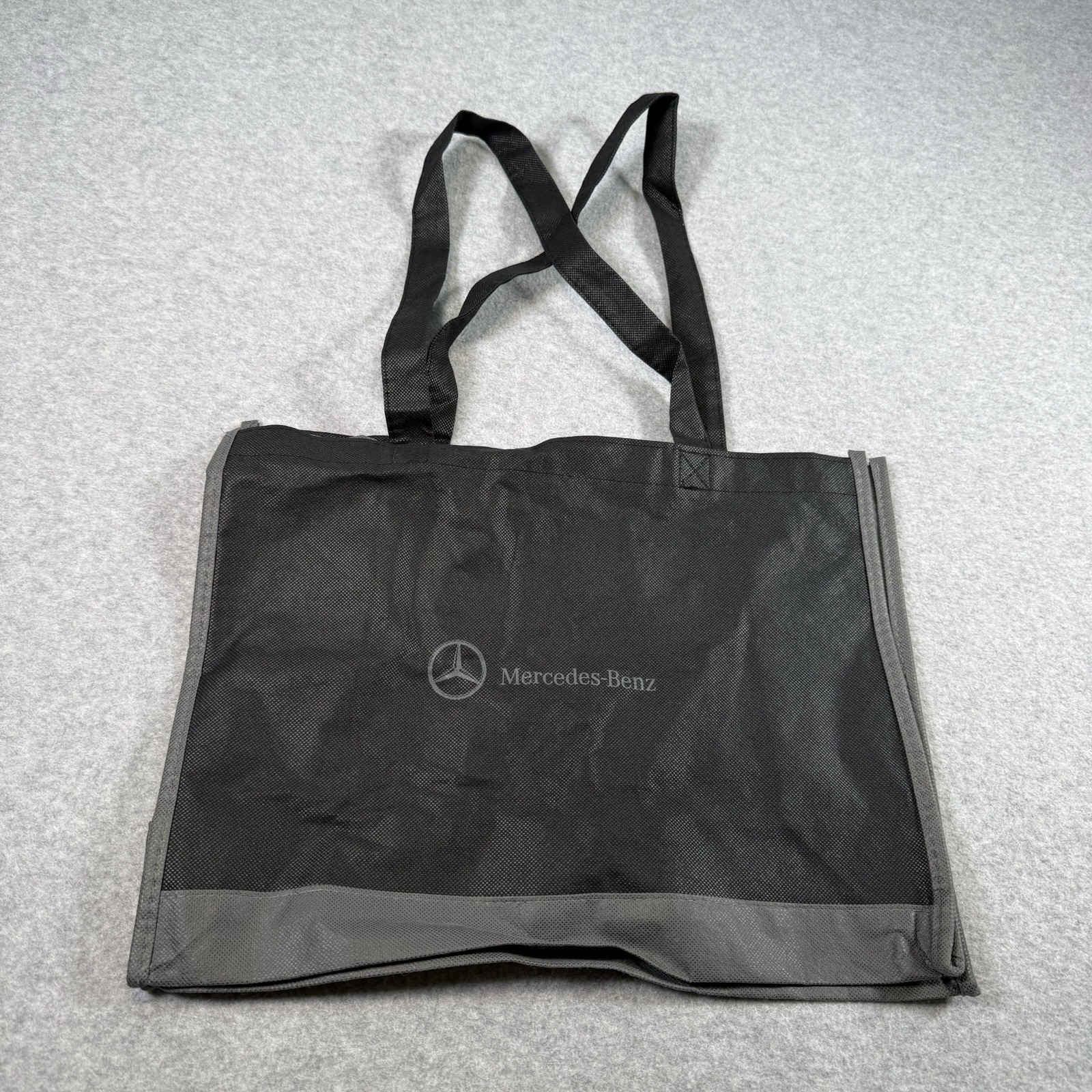MERCEDES-BENZ TOTE BAG Black and Grey 2 Handle FOLDABLE Lightweight 15x6x12
