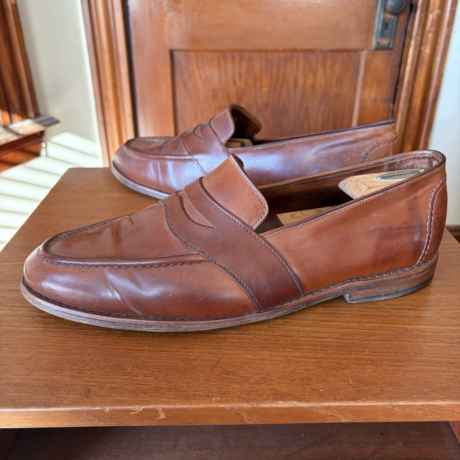 ALLEN EDMONDS 13EEE NATURAL SHELL CORDOVAN RANDOLPH LOAFERS SHOES 13 3E