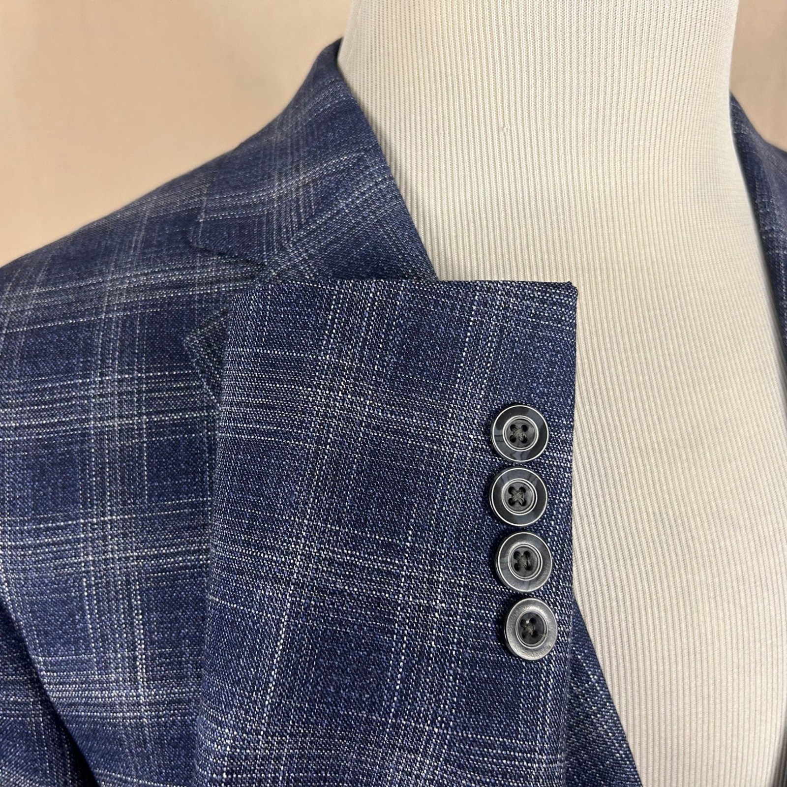 NEW Hart Schaffner Marx 40R Sport Coat Wool Blend Blue Plaid Two Button Vented