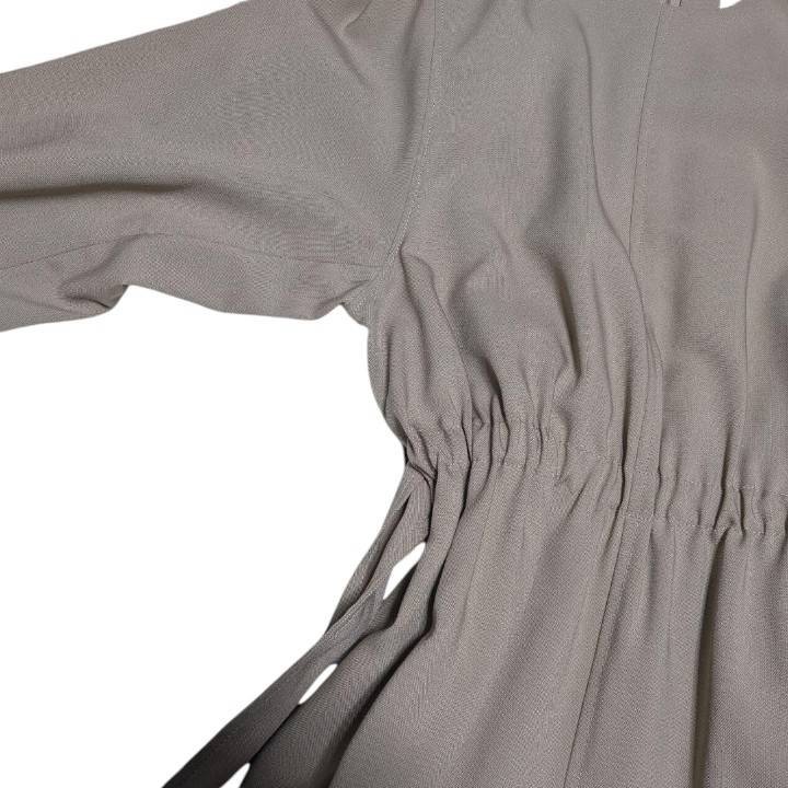 HYKE Beige Asymmetrical Belted Dress Size 2 Japan Elastic Waist Minimalist
