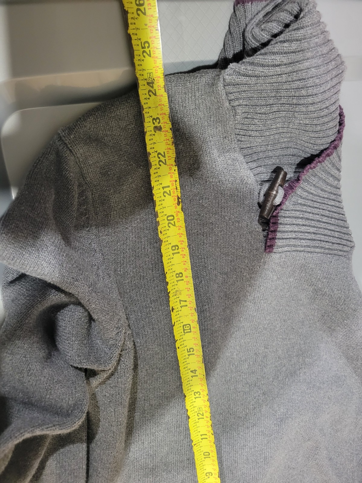 Sean John Knit Turtle Neck Sweater Gray Mens Medium