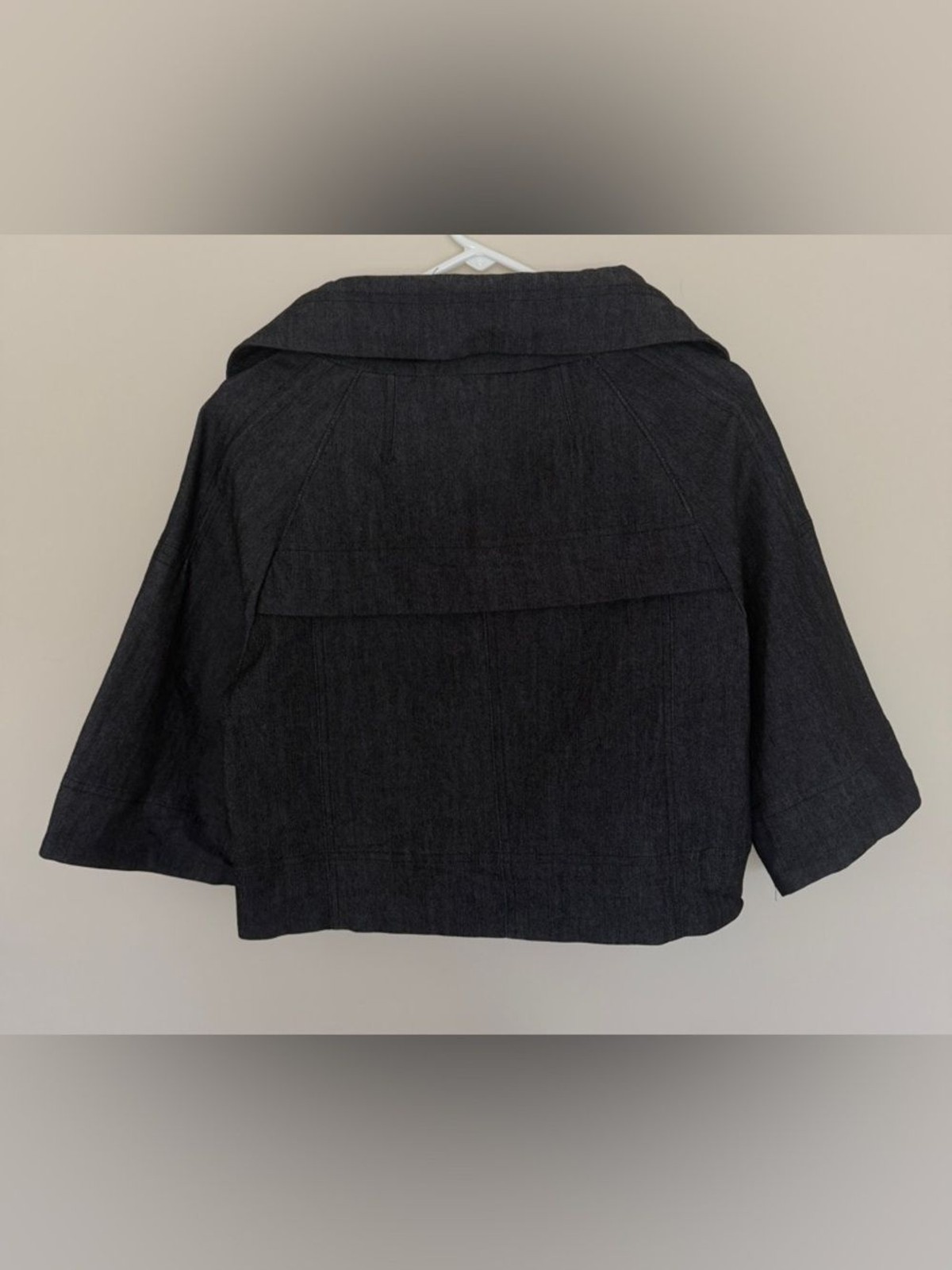 Sandro Sportswear Black Short Utility Jean Jacket with Drawstring