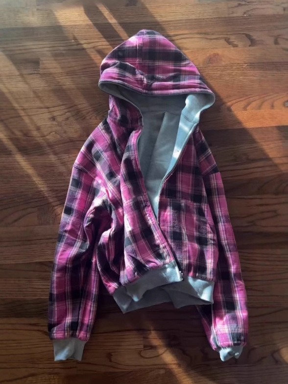 Reversible Letter Embroidery Hooded Sweatshirt