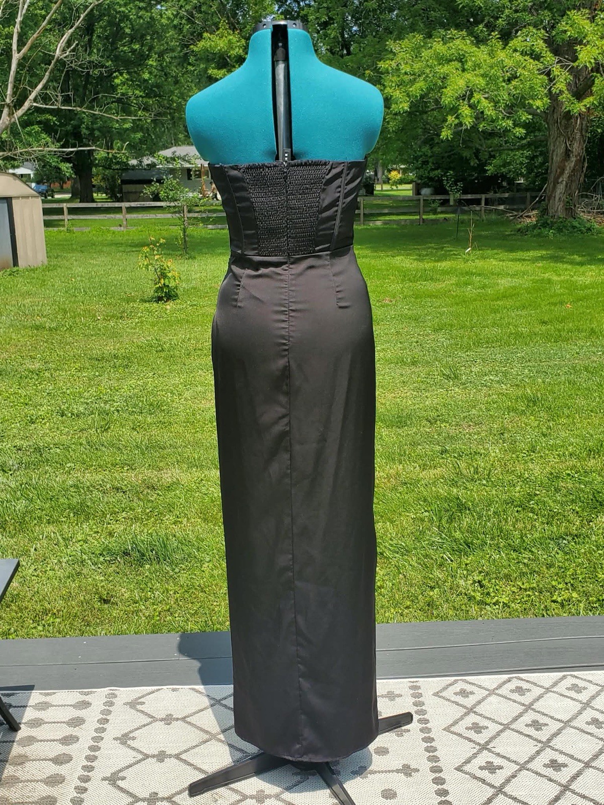Black Satin Corset Alter’d State Maxi Formal Dress