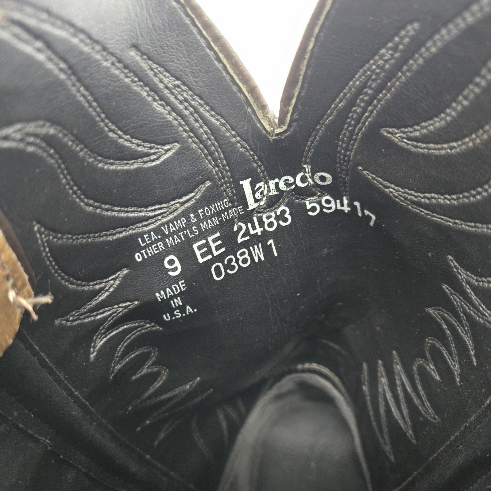 Vintage 90s Laredo Ford Racing embroidered black western cowboy boots men’s 9 EE