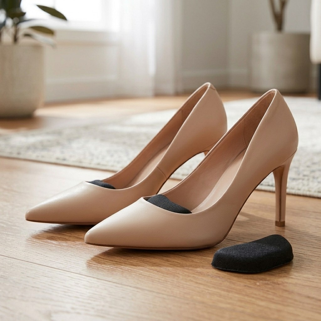 4Pcs Black Foam Forefoot Cushions Pain Relief Pads for High Heels Shoes