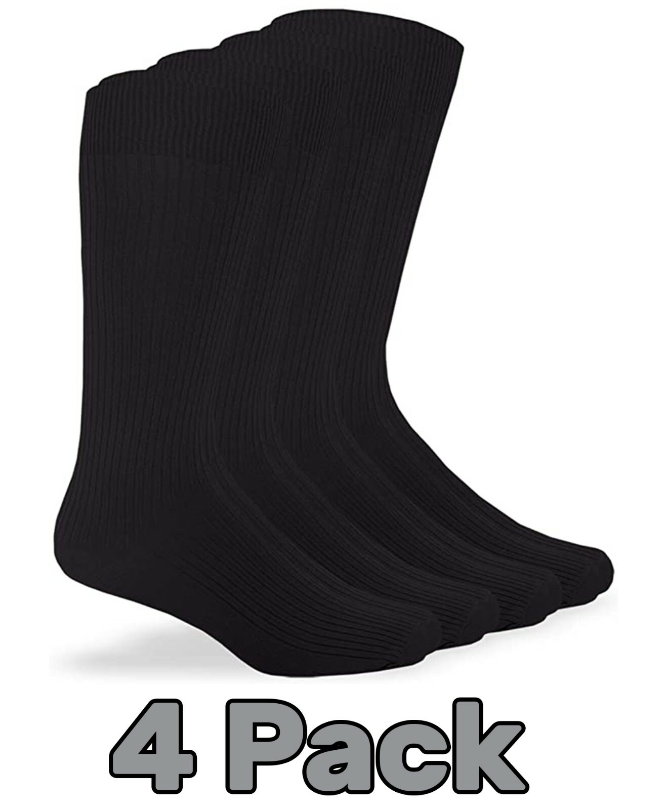 Jefferies Socks Mens Microfiber Nylon Ribbed Dress Mid Calf Socks 4 Pair Pack