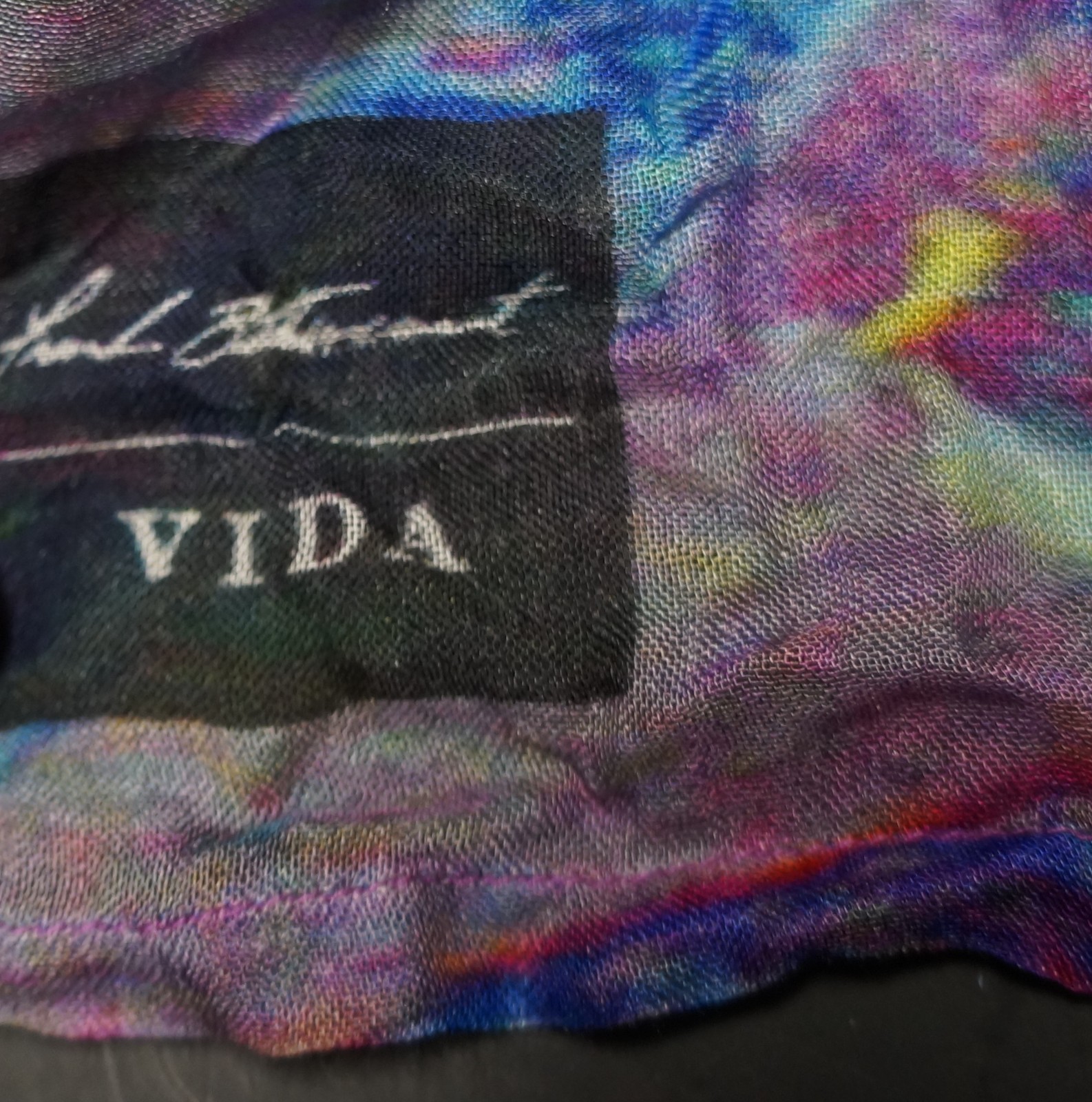 Vida Tie Dye Rainbow Modal Scarf Wrap 28 x 76 Made in India