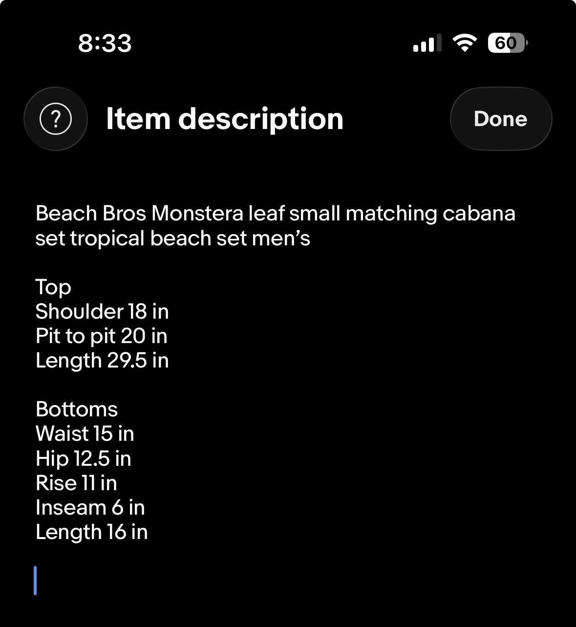 Beach Bros Monstera leaf small matching cabana set tropical beach set men’s