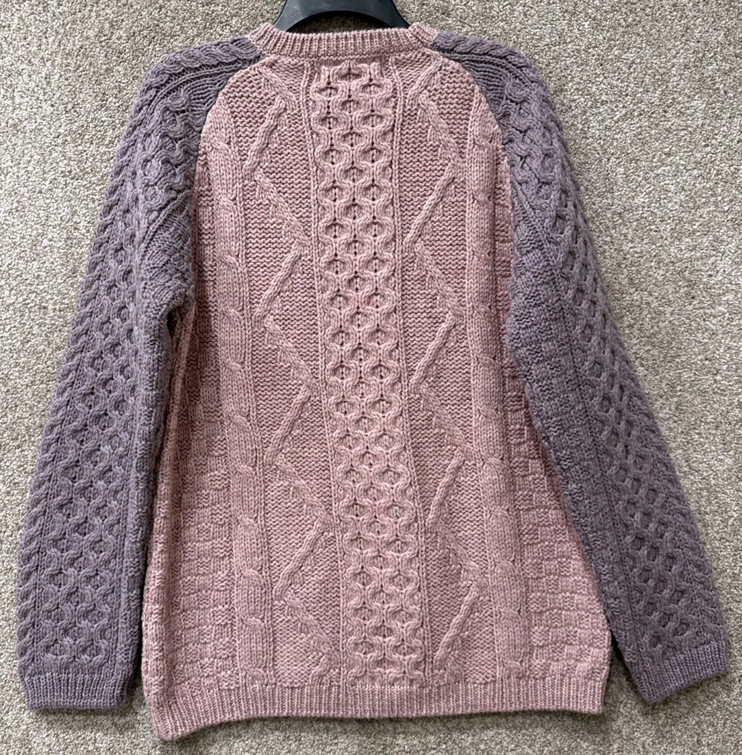 John Molloy Donegal Ireland Sweater Womens Sz XL Wool Cable Chunky Knit NEW NWT