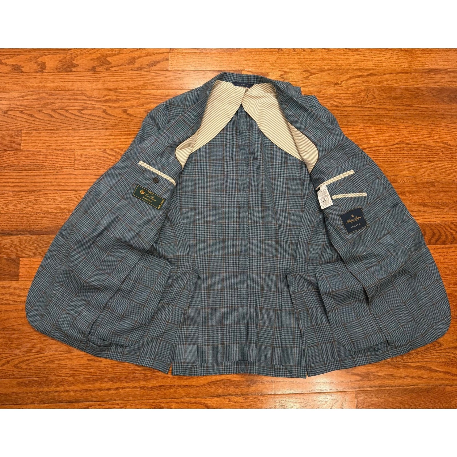 Brooks Brothers Loro Piana Summertime Blazer 40R Wool Silk Linen Glen Plaid