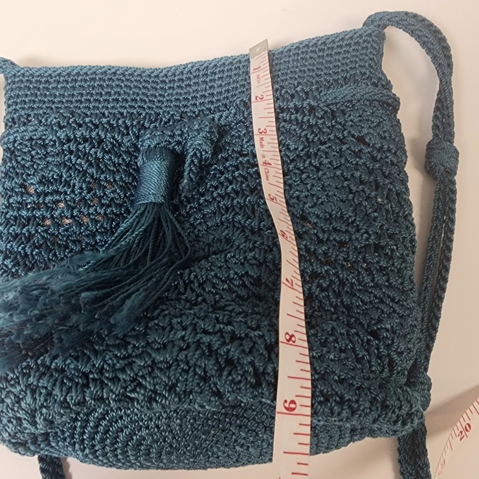 The Sak Sayulita Drawstring Bucket Bag Crossbody Shoulder Snap Closure Teal