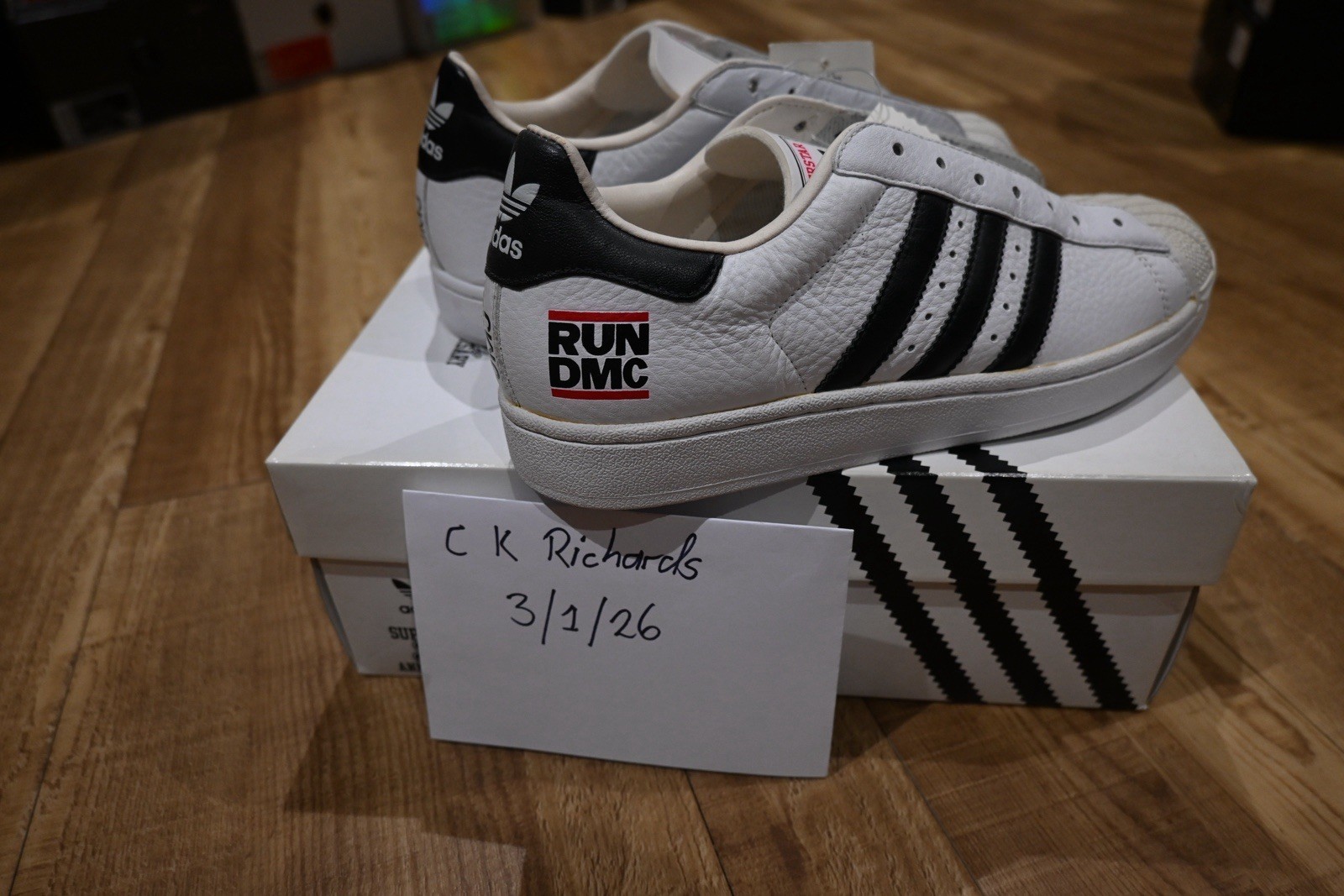 adidas Superstar Run DMC 35th Anniversary US 8.5 Boxed new White/Black Men
