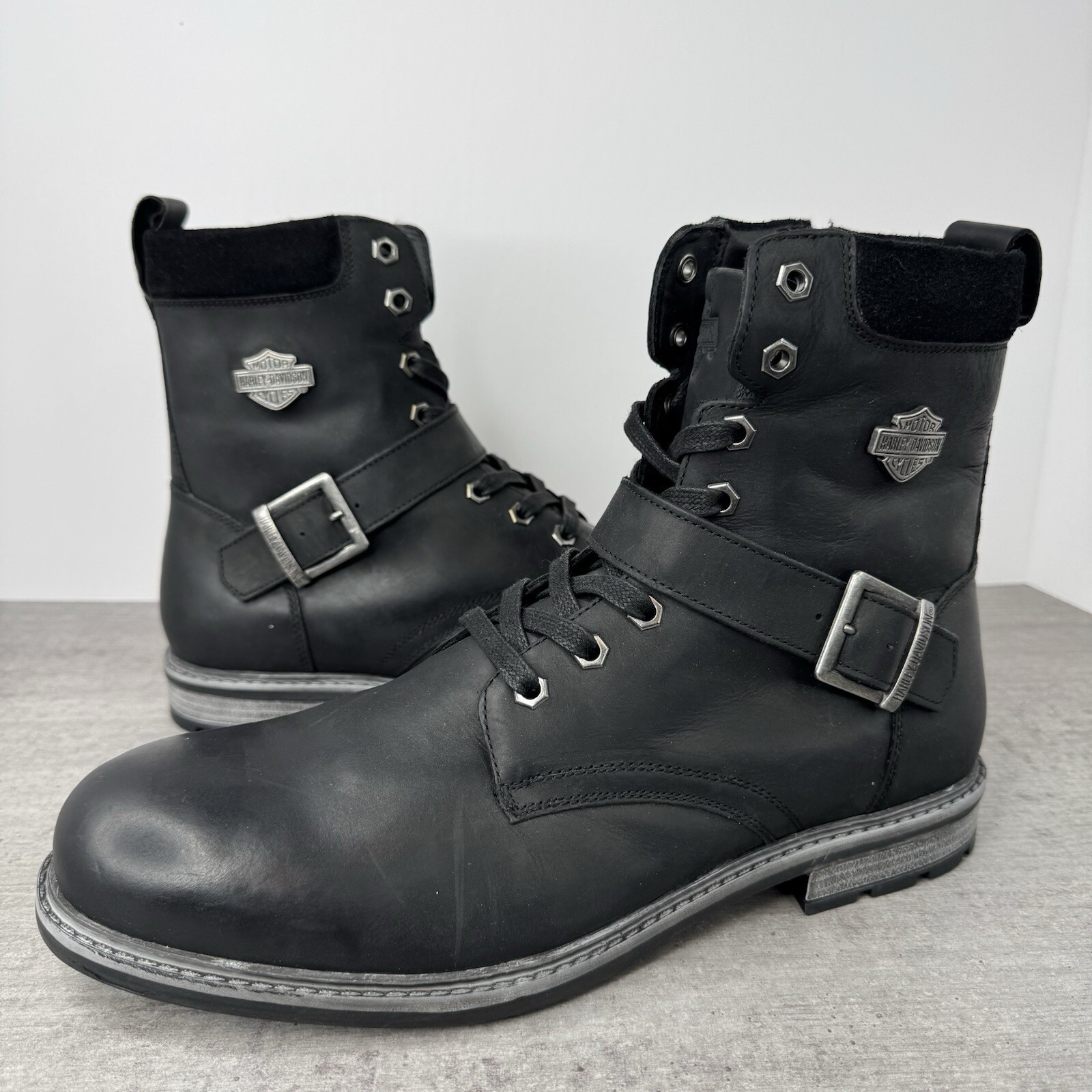 Harley-Davidson Hicklyn Strap 6.75″ Black Motorcycle Boot D96276 Men’s Size 11.5