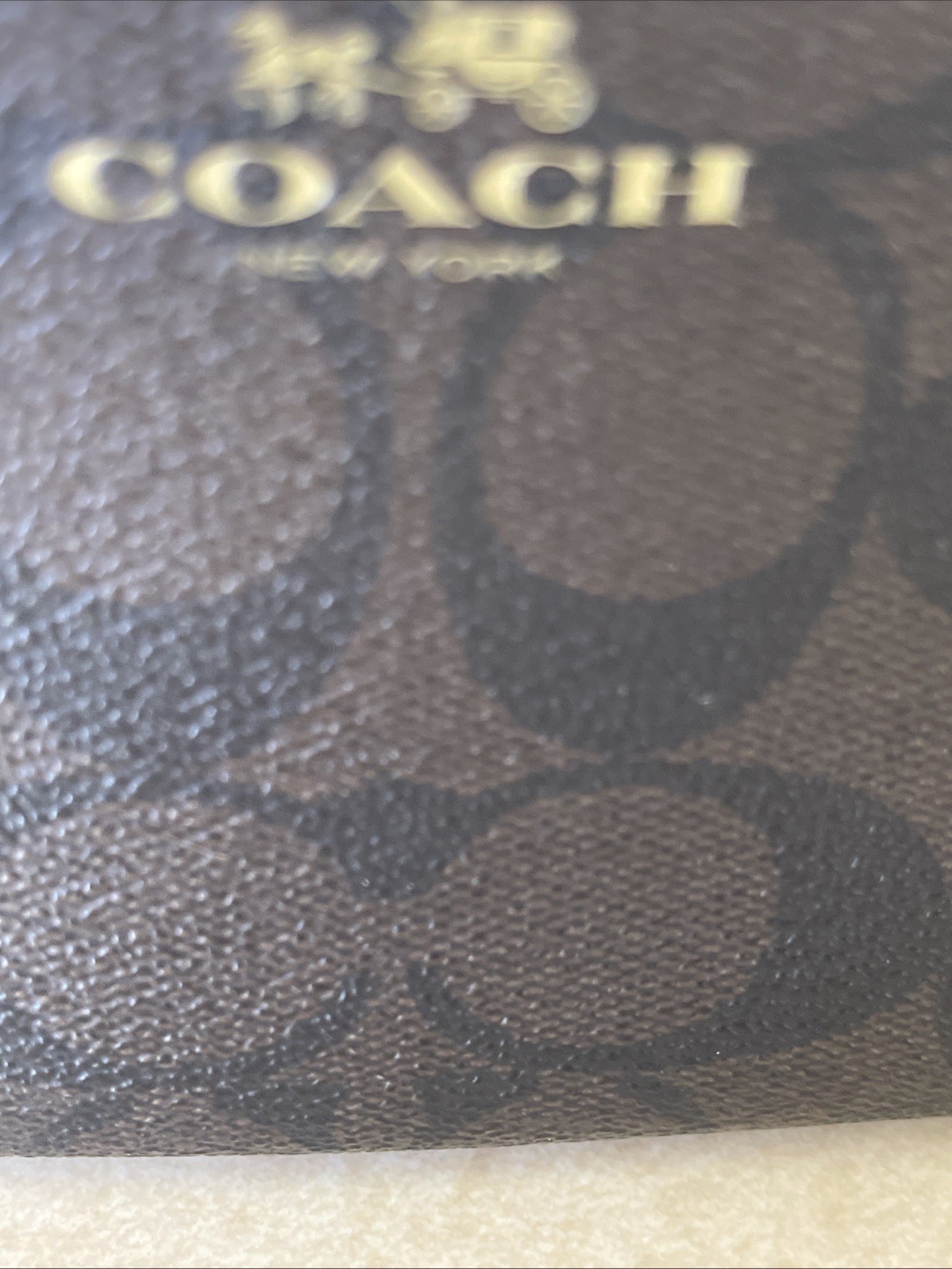 Coach Signature Double Zippered Wristlet