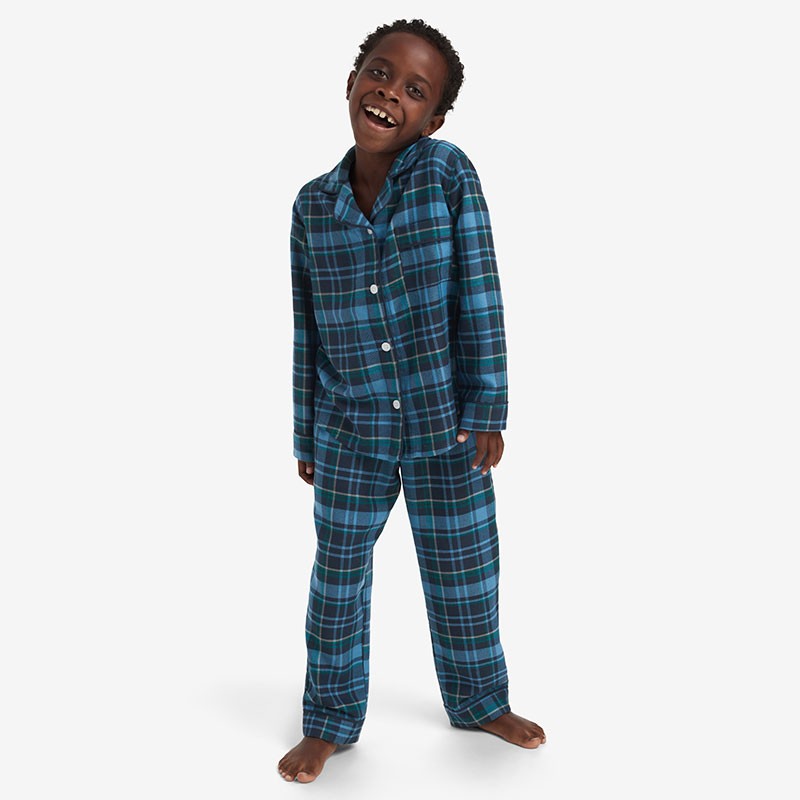 Family Flannel Kid’s Button-Down Pajama Set