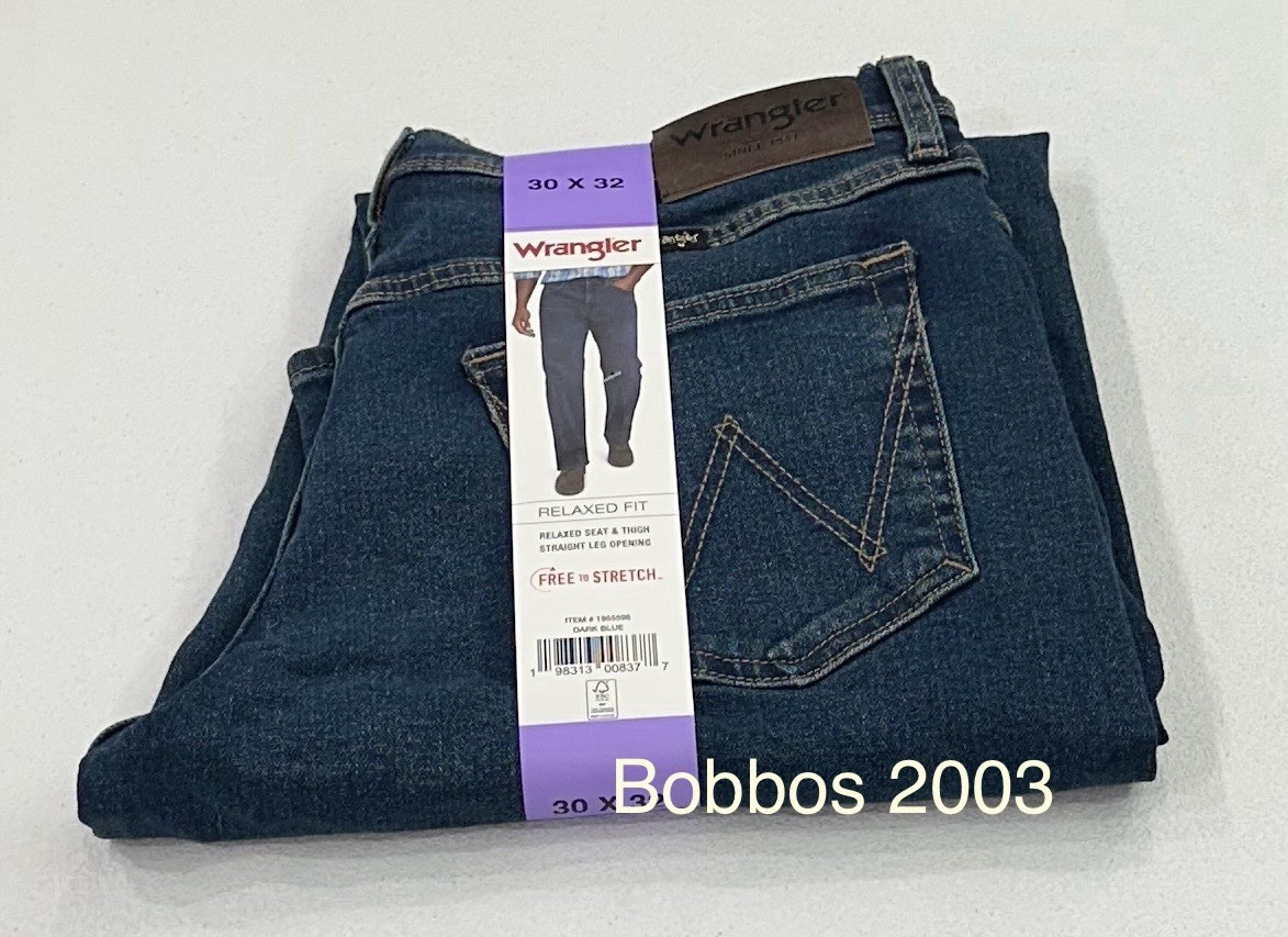 Wrangler Men’s Relaxed Fit Straight Leg Jeans, Dark Blue, Size 30X32