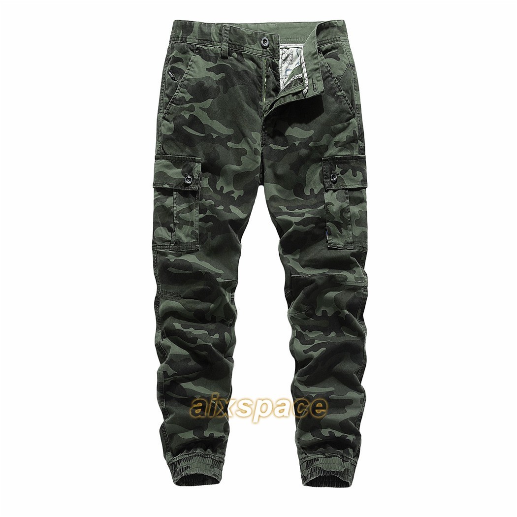 Men’s Casual Long Pants Cargo Cotton Spring Camouflage Outdoor Sport Trouser Hot