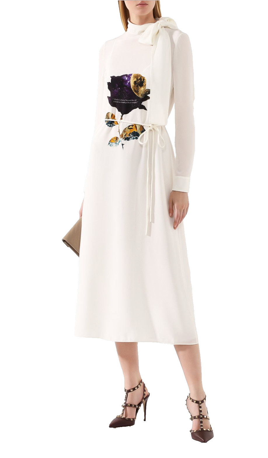Valentino Garavani Silk Dress Midikleid Midi-Dress Emancipation of Poetry New S