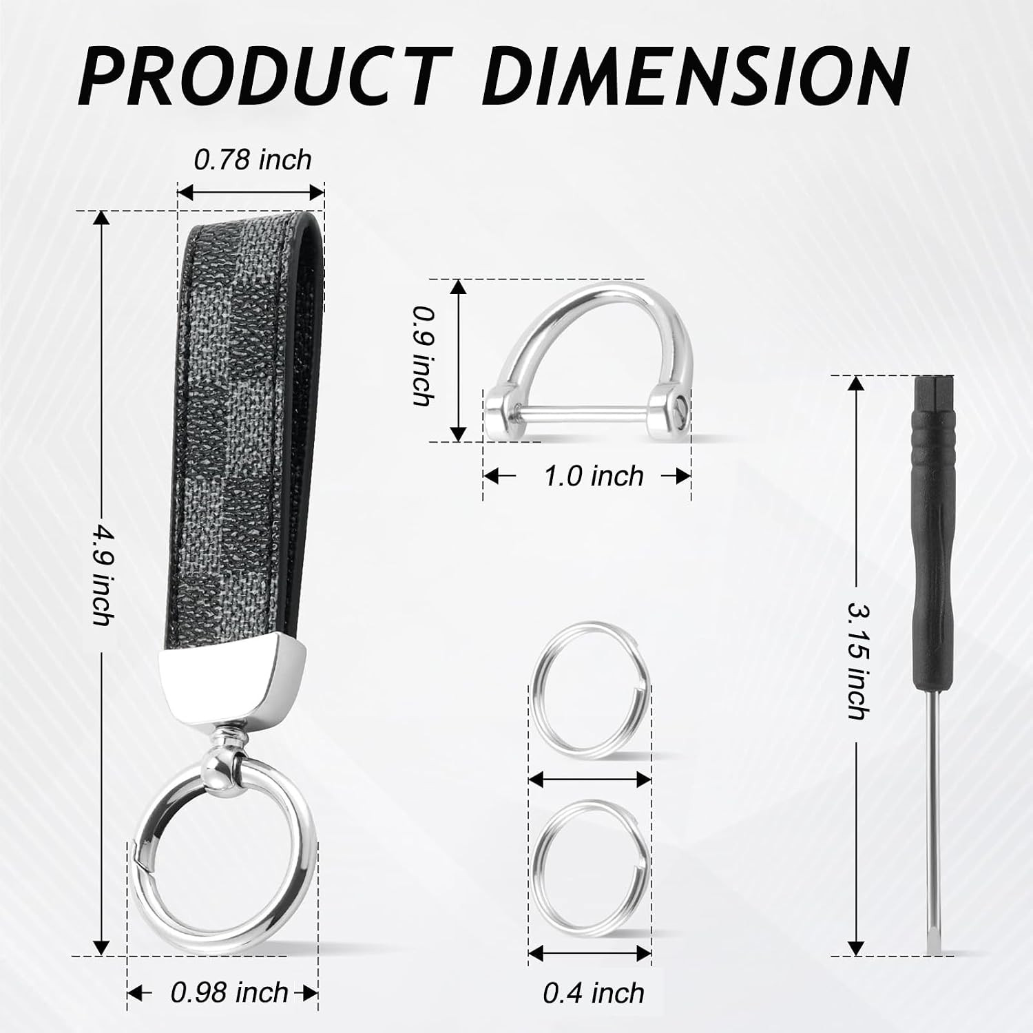 Business Leather Keychain Set – Key Holder | Stop Losing Keys. Complete Set. Ver