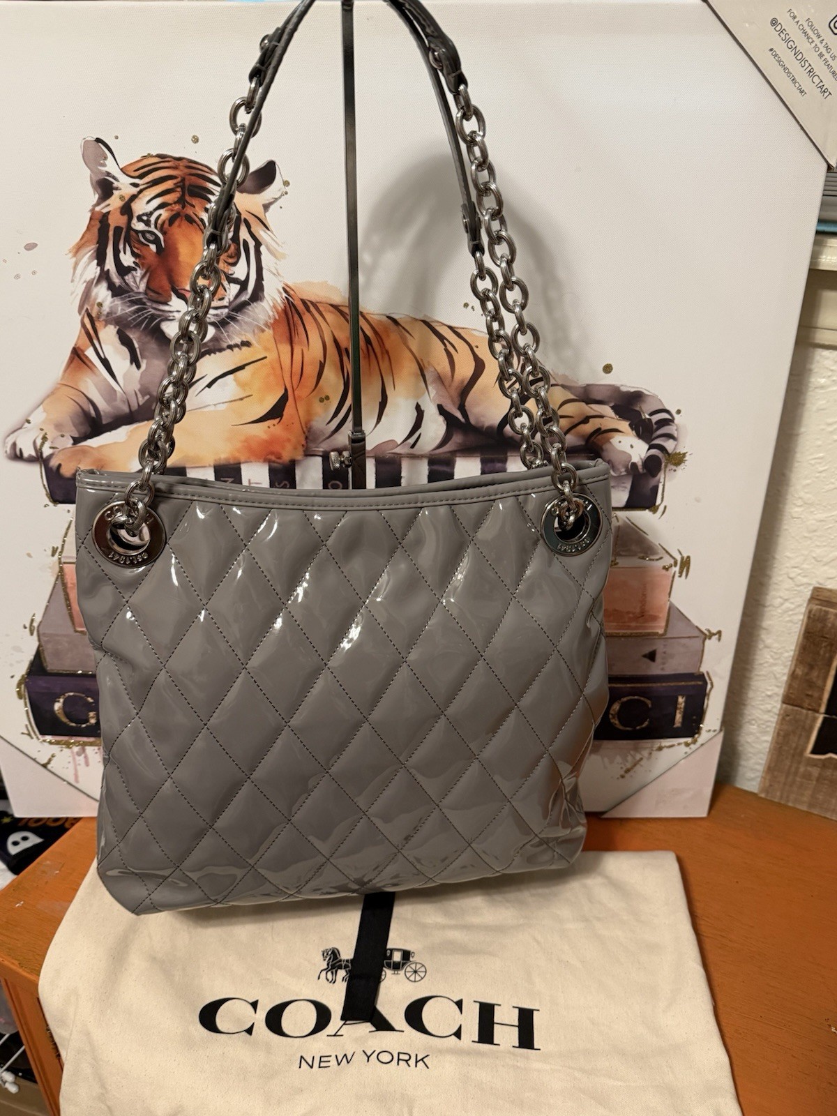 Coach Poppy Liquid Gloss 2 Way Bag with Dustbag