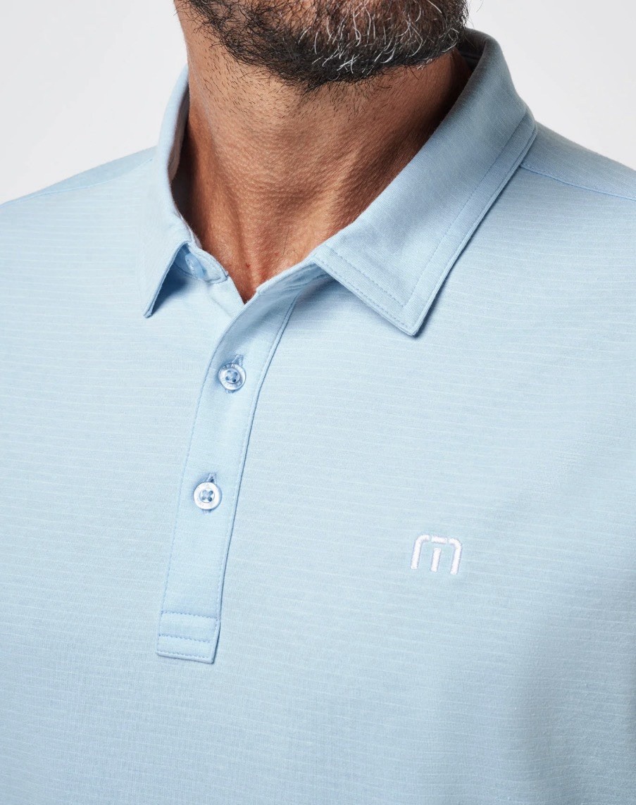 Travis Mathew Men’s The Heather Polo – Heather Dream Blue