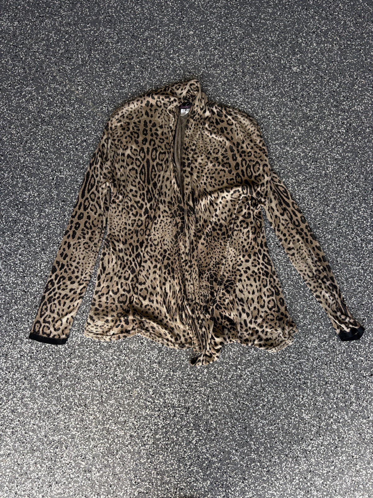 Questions Sheer Cheetah Print Blouse Nwt L