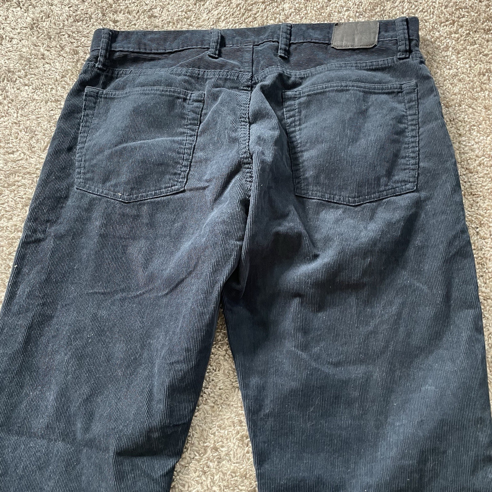 Gap Corduroy Pants Mens 36×32 Navy Straight Leg Cotton Five Pocket EUC Vtg Y2K