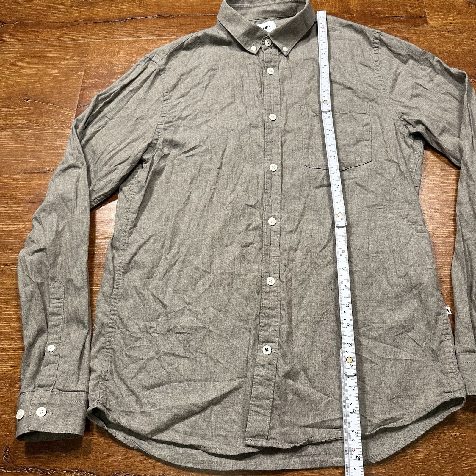 NN07 No Nationality Button Up Shirt Mens M Gray Long Sleeve Career City Retro