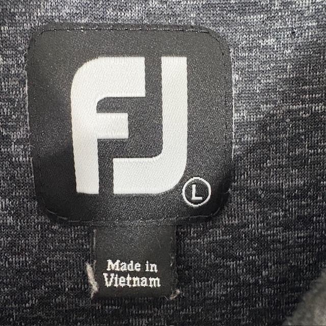 FootJoy Pullover Mens Large Black Gray 1/4 Zip Long Sleeve Golf Performance Top