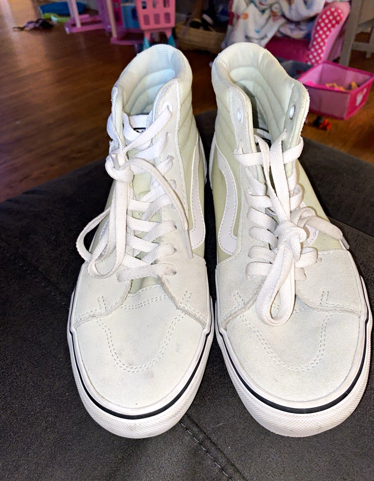 VANS Sk8-Hi Green High Top Lace-Up Sneakers Solid Rubber Sole