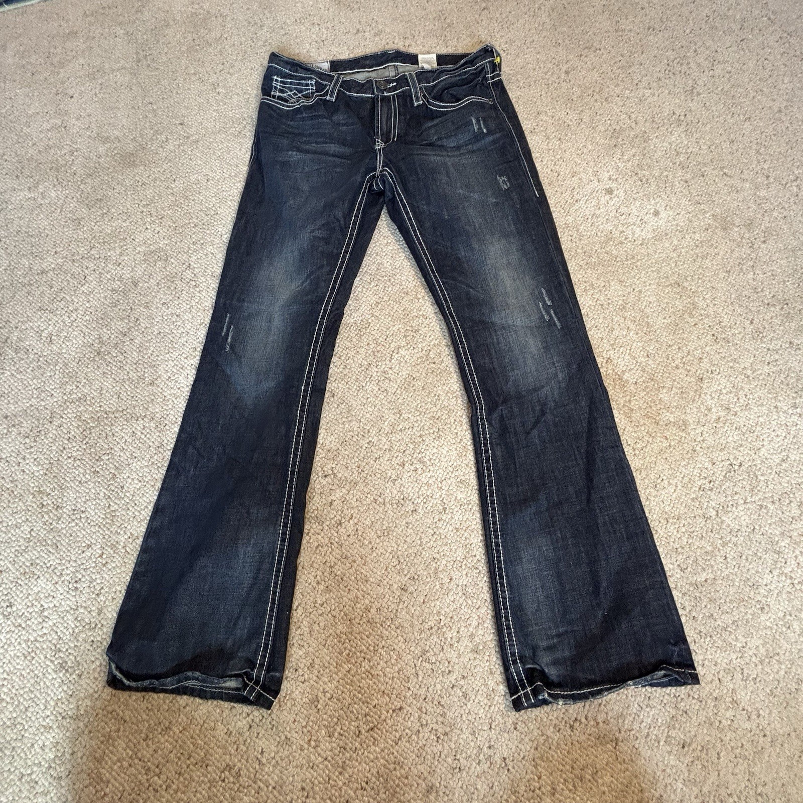 John B. Stetson Co. Men’s 1014 Rocker Boot Cut Western Blue Jeans Size 35X34