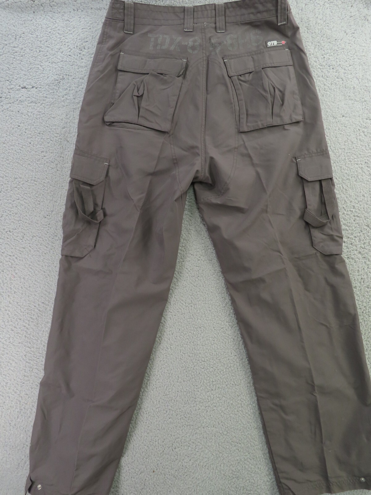 One Tough Brand OTB Pants Mens 34×32 Green Cargo Zip Baggy Parachute Skater Y2K