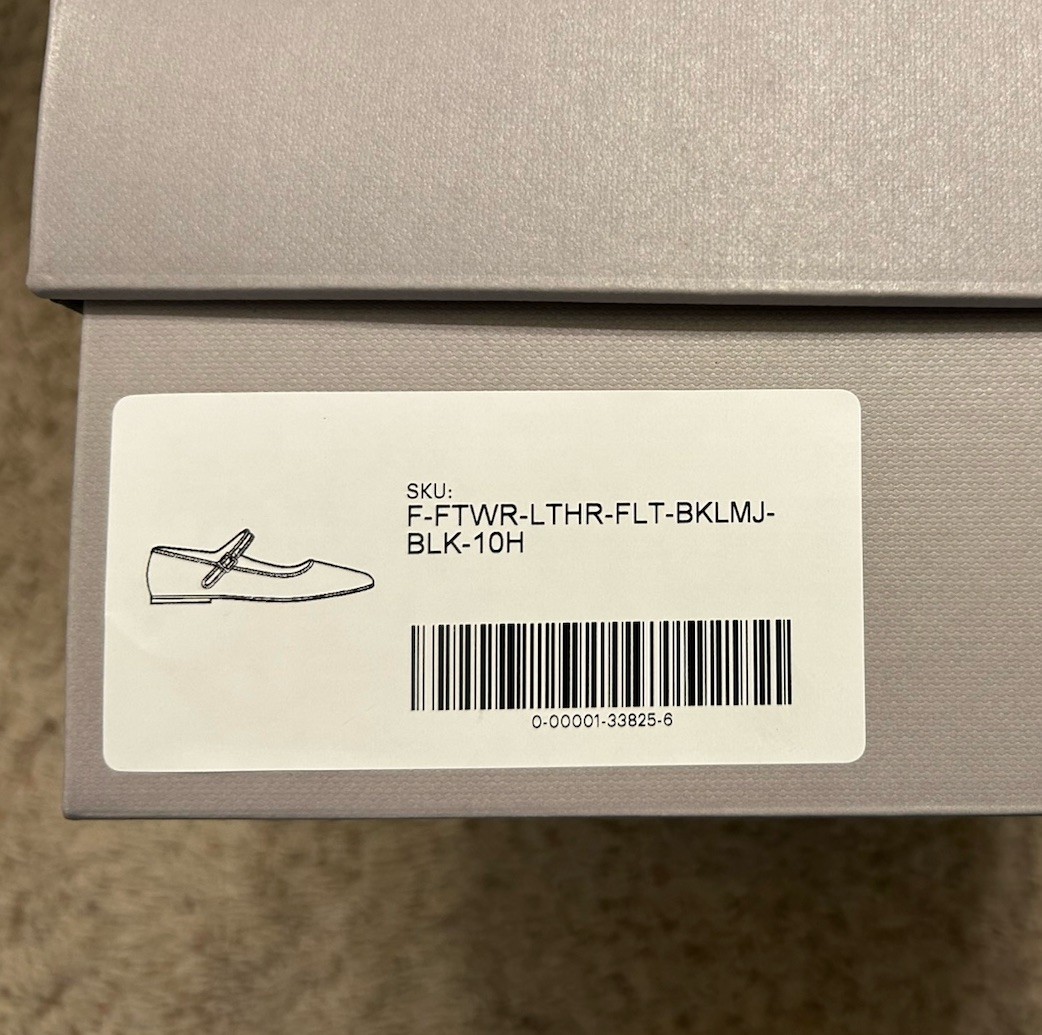 Everlane ~ The Day Buckle Mary Jane Flats Black Leather 10.5 M w.Box Excellent