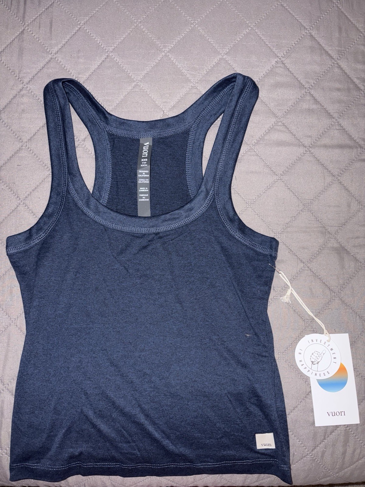 Vuori Women’s XXS Energy Racerback Tank Navy Blue