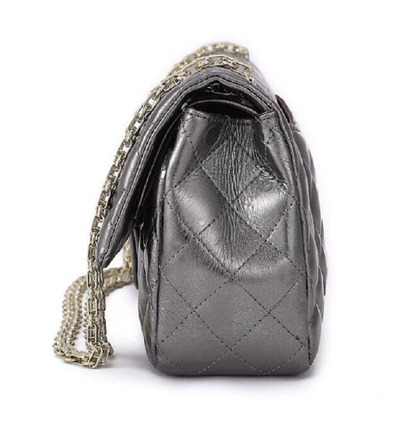 UScarmen Quilted Raindrops Sheepskin Chain Shoulder Bag 1548 SILVER Women’s