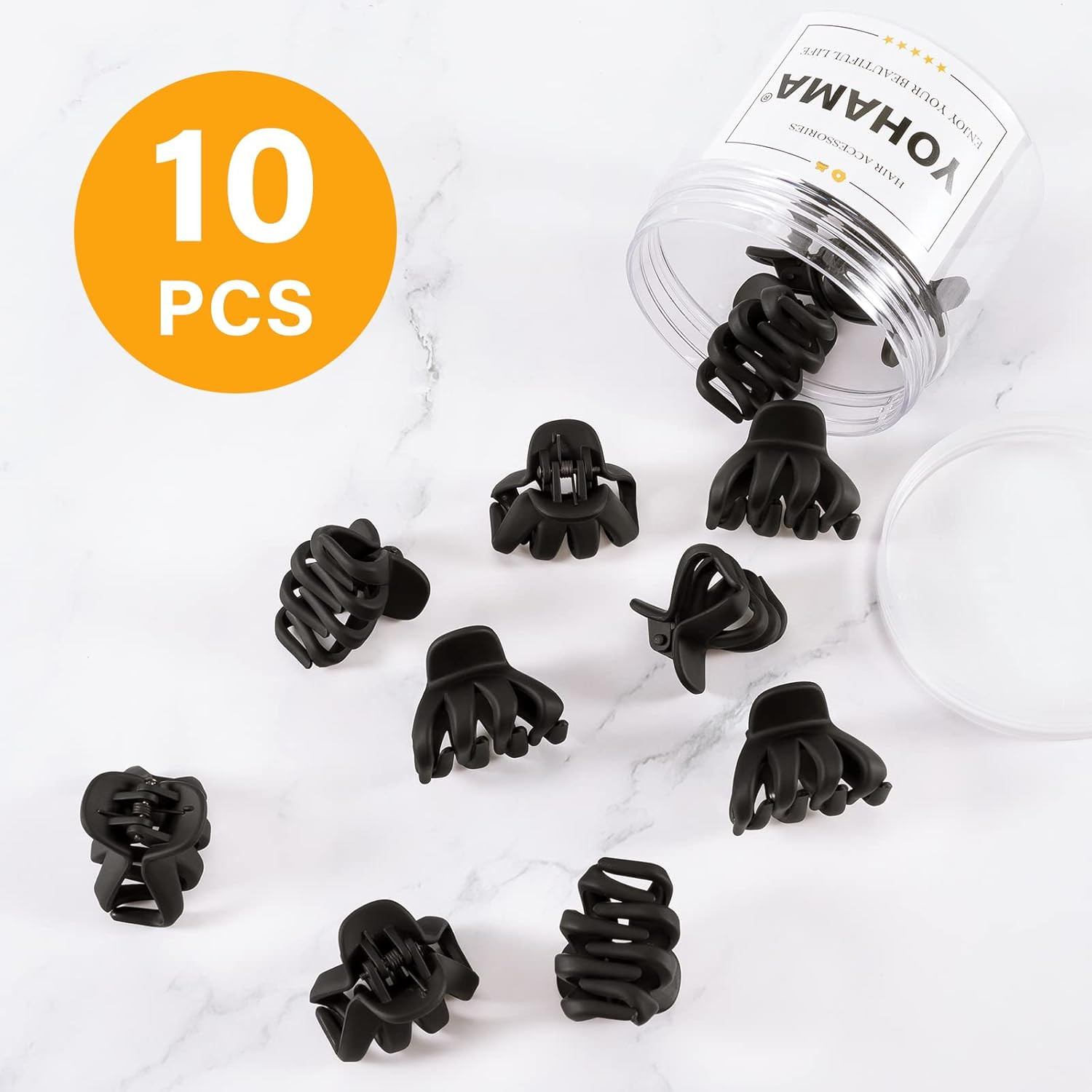 10 Pcs Black Hair Clips Medium Small 1.57 in Octopus Hair Clips 4Cm Medium Jaw C