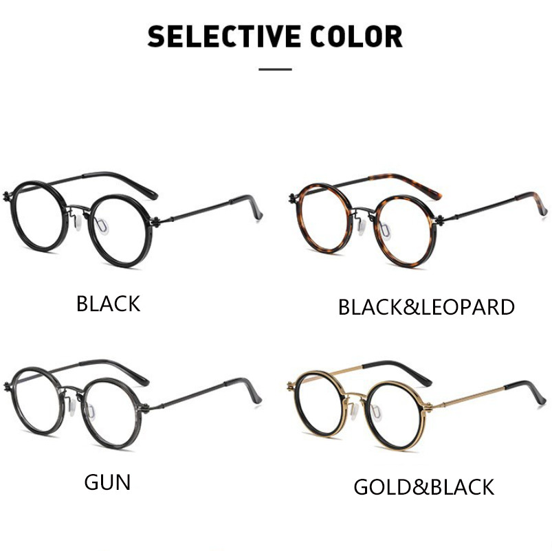 Round Metal Punk Photochromic Reading Glasses For Men Fashion Sunglasses New