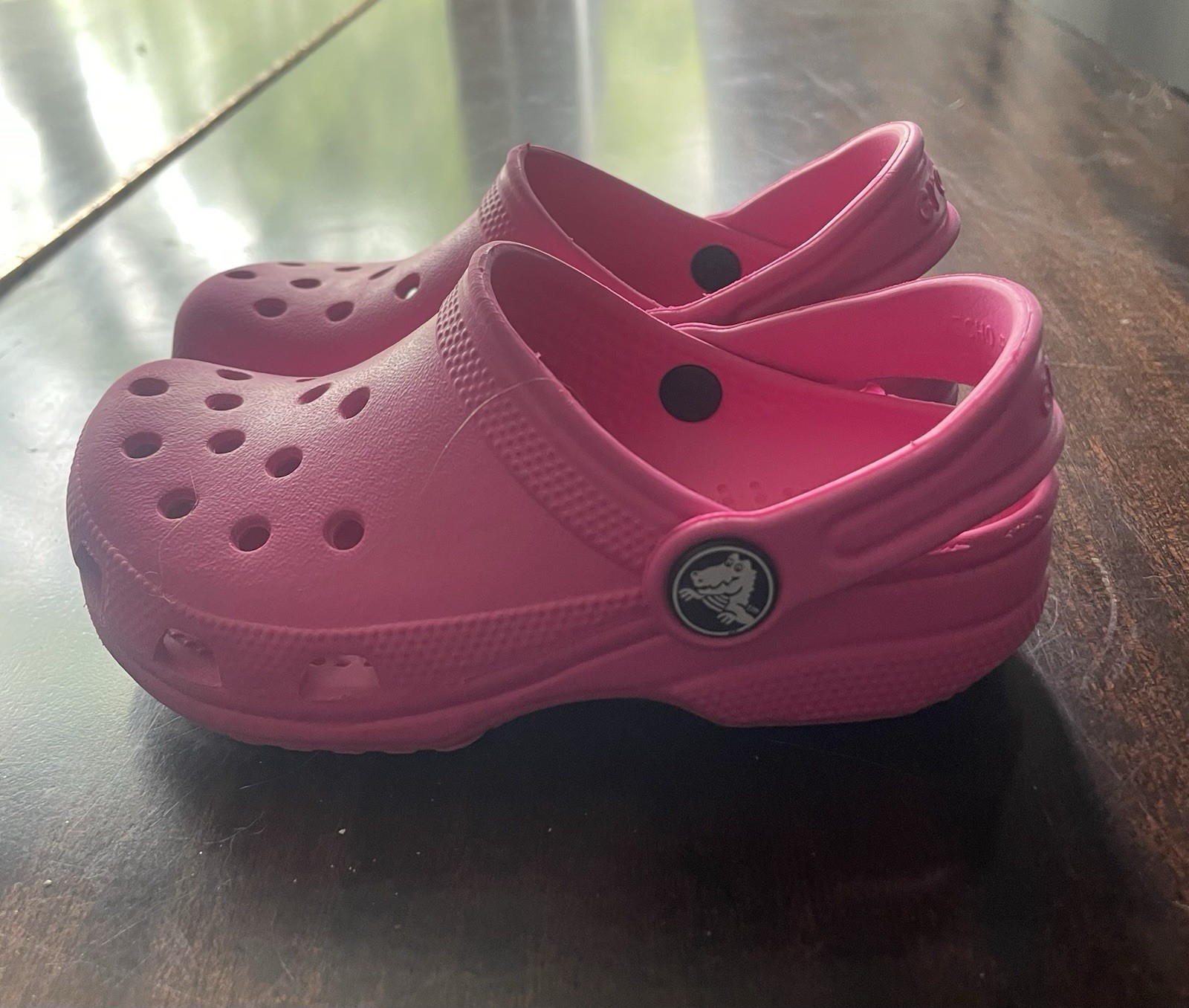 Crocs Classic Clog Unisex Kids Pink Slip-On Clog Shoes US 8 Synthetic