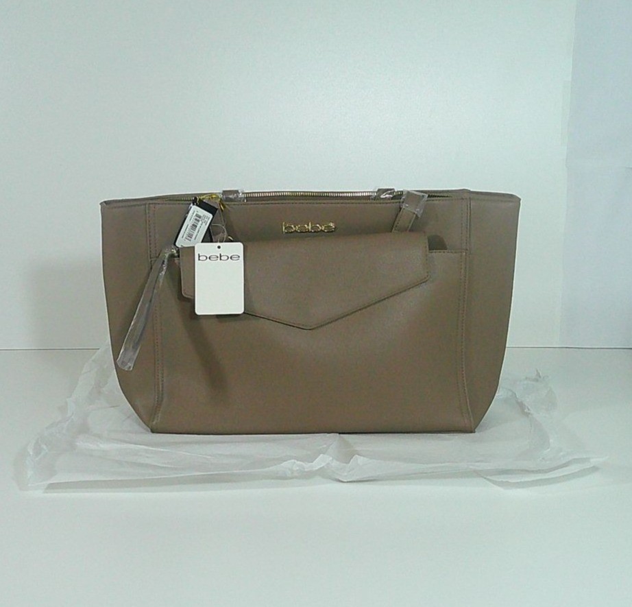 Bebe Tanya Taupe Tote With Logo Pouch – Stylish & Versatile Handbag For Everyday